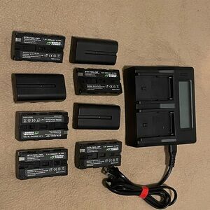 Dual Battery Charger For Photography LED Lighting with 8 Lithium Batteries